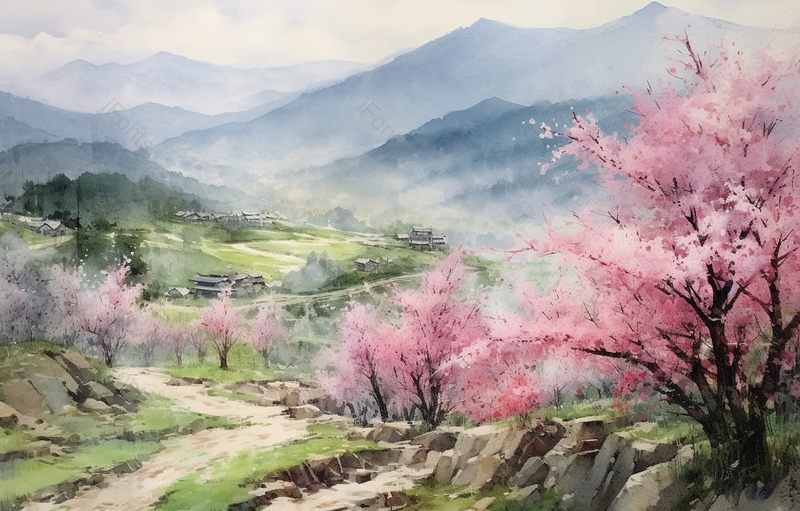 江南的春天水墨画,插画/手绘图,插画/手绘图库,插画/手绘图下载,插画/手绘